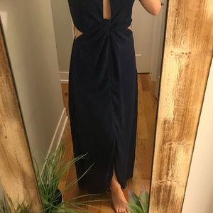 Everly Blue Maxi Dress w/ cutouts